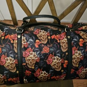 Betsey Johnson Weekender Duffel Bag “Skulls and Roses”